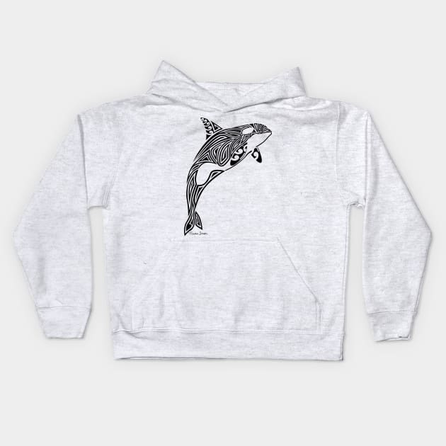 Tribal Orca Kids Hoodie by artsytoocreations